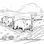 Pigs Rolling in Mud Coloring Pages for All Ages 4