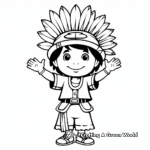 Pilgrim and Native American Thanksgiving Sign Coloring Pages 3