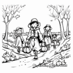 Pilgrim Hunting and Gathering Coloring Pages 2