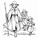 Pilgrim Hunting and Gathering Coloring Pages 3