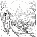 Pilgrim Hunting and Gathering Coloring Pages 4