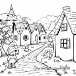 Pilgrim Village Life Coloring Pages 1