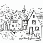 Pilgrim Village Life Coloring Pages 2