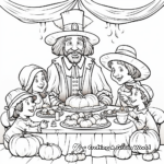 Pilgrim's Feast Thanksgiving Coloring Pages 1