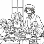 Pilgrim's Feast Thanksgiving Coloring Pages 3