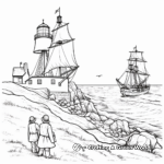 Pilgrim's Journey Mayflower Coloring Pages 1