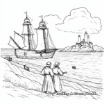 Pilgrim's Journey Mayflower Coloring Pages 2