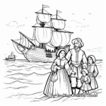 Pilgrim's Journey Mayflower Coloring Pages 3