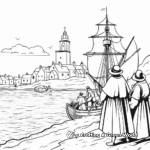 Pilgrim's Journey Mayflower Coloring Pages 4