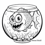 Piranha in a Fishbowl Coloring Page 3