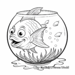 Piranha in a Fishbowl Coloring Page 4