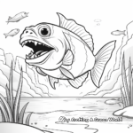 Piranha in the Wild: River-Scene Coloring Pages 2