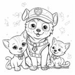 Pirate Puppy and Kitten Adventure Coloring Pages 1