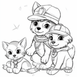Pirate Puppy and Kitten Adventure Coloring Pages 2