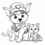 Pirate Puppy and Kitten Adventure Coloring Pages 3