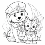 Pirate Puppy and Kitten Adventure Coloring Pages 4