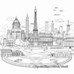Pixel Art Coloring Pages of Famous World Landmarks 1