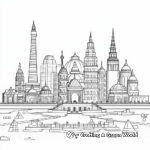 Pixel Art Coloring Pages of Famous World Landmarks 2