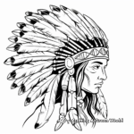 Plains Indian War Bonnet Feather Coloring Pages 3