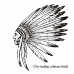 Plains Indian War Bonnet Feather Coloring Pages 4