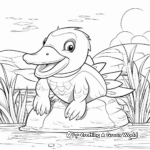 Platypus in its Habitat Coloring Pages 1