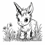 Playful Baby Unicorn Coloring Pages 2