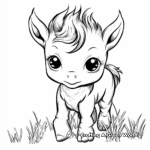 Playful Baby Unicorn Coloring Pages 3