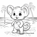 Playful Beach Mouse Coloring Pages 1