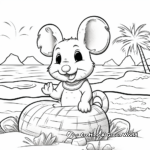 Playful Beach Mouse Coloring Pages 2