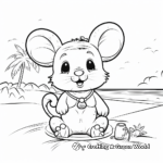 Playful Beach Mouse Coloring Pages 3