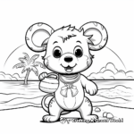 Playful Beach Mouse Coloring Pages 4
