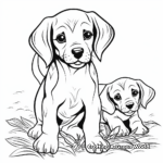 Playful Beagle Puppies Coloring Pages 1