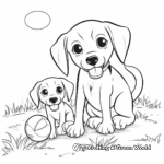 Playful Beagle Puppies Coloring Pages 4