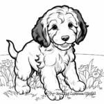 Playful Bernedoodle Puppy Coloring Sheets 4
