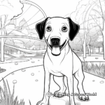 Playful Black Lab in the Park Coloring Sheets 1