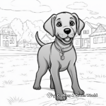 Playful Black Lab in the Park Coloring Sheets 4