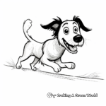 Playful Border Collie Chasing Tail Coloring Pages 4