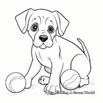 Playful Boxer Puppy Coloring Pages 4