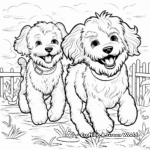 Playful Cockapoo Dogs Coloring Pages 1