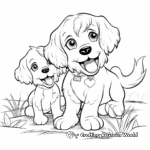 Playful Cockapoo Dogs Coloring Pages 2