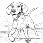 Playful Coonhound Coloring Pages 1