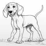 Playful Coonhound Coloring Pages 2