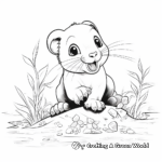 Playful Cute Ferret Coloring Pages 2