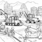Playful Diggers at Work Coloring Page 3