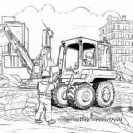 Playful Diggers at Work Coloring Page 4