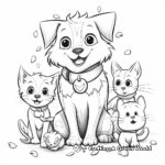 Playful Dog and Cat Coloring Pages 1