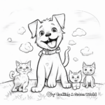 Playful Dog and Cat Coloring Pages 3