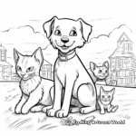 Playful Dog and Cat Coloring Pages 4