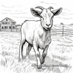 Playful Farm Goat Coloring Sheets 4