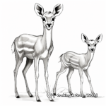 Playful Gazelle Calves Coloring Pages 1